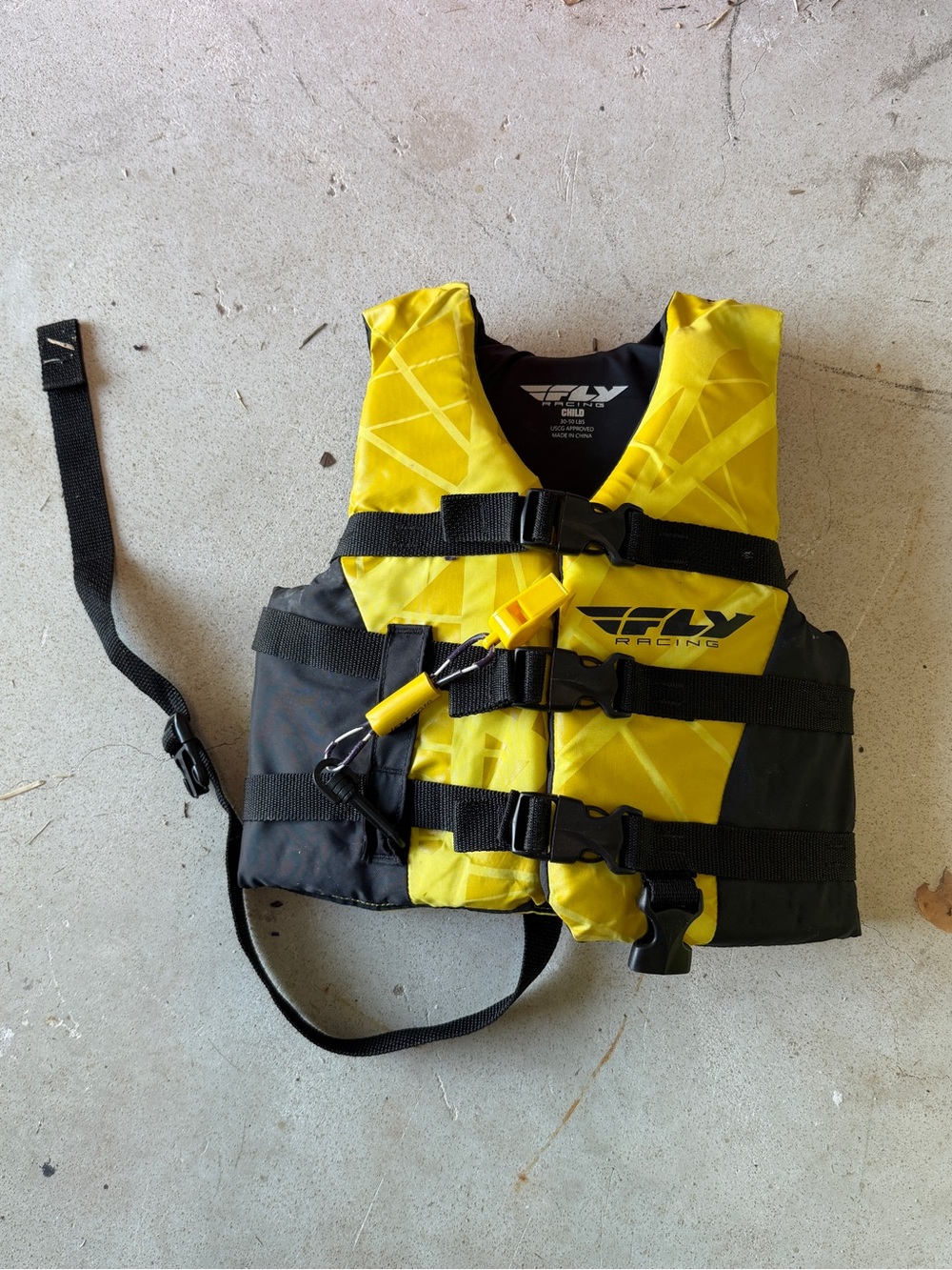 FLY Racing Child Kids Yellow Life Vest PFD 30-50lbs